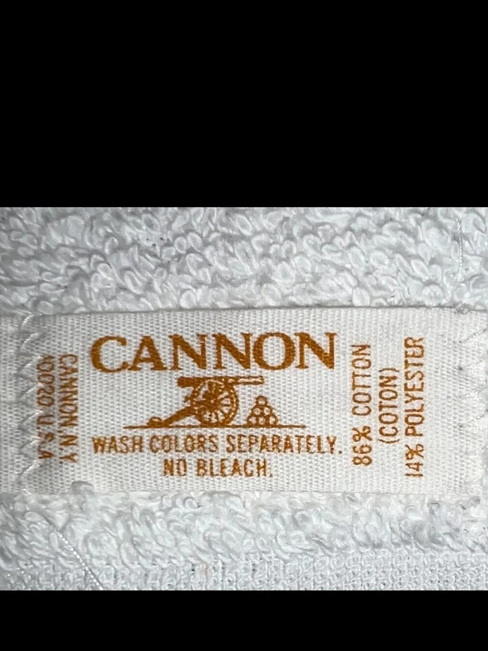 New Vintage 1960s Cannon White Towel Monogram Gold “P” Fringed Ends Bath